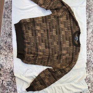 Jos. A. Bank Men's Brown and Black Crewneck Sweater